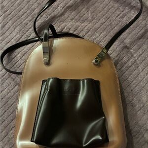 Beijo Tan and Black Glossy Backpack